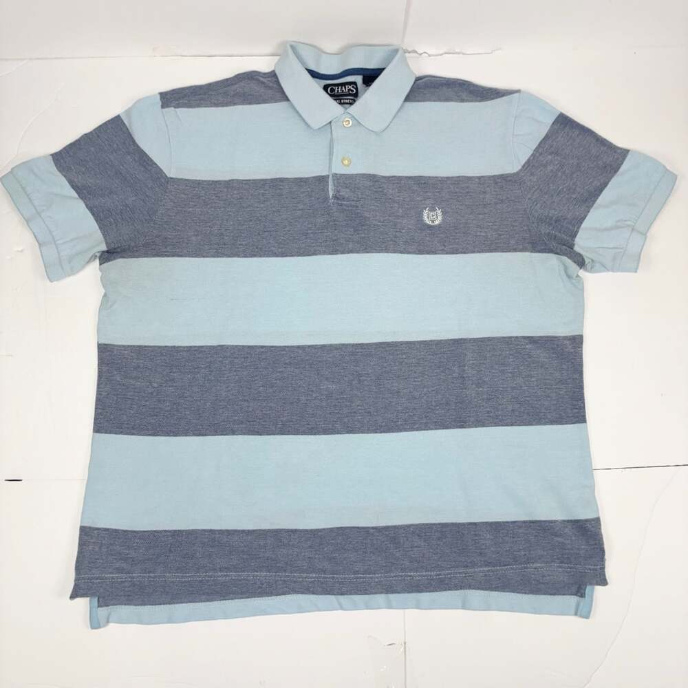 Chaps mens natural stretch short sleeve striped polo size XL